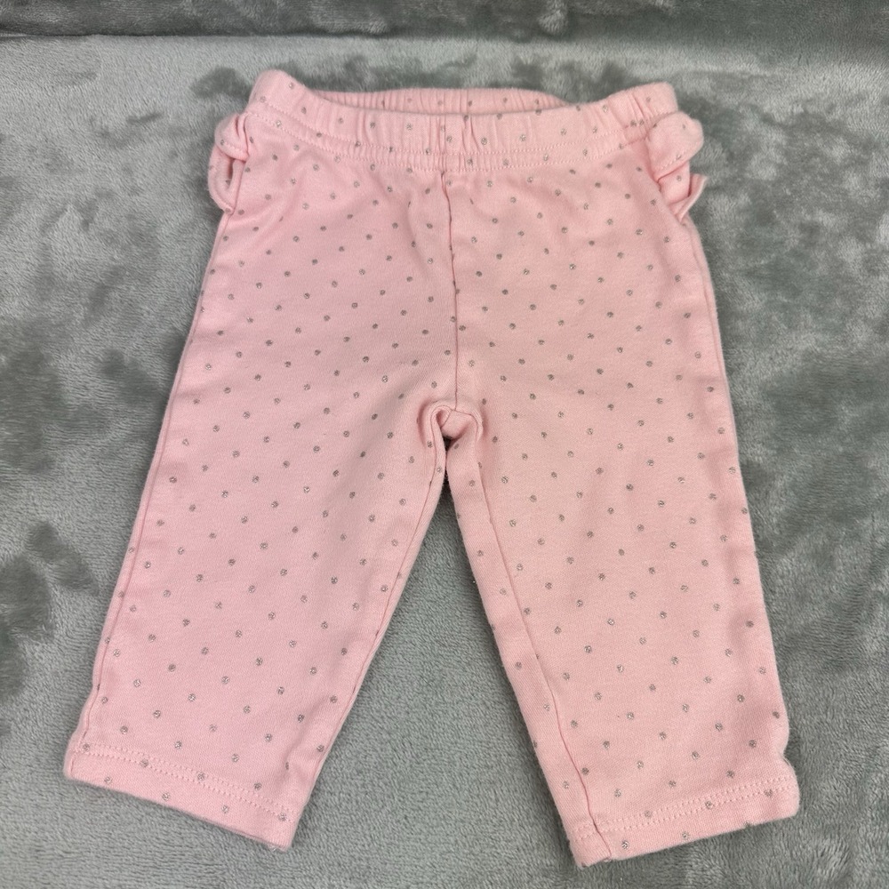 Koala Baby Pants Girls 0-3 Months Pink Silver Ruffles